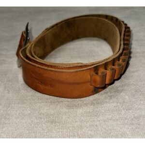 Hunter 27-127-M Bandolier Cartridge Belt Brown Leather Mens Size 38 Length 41